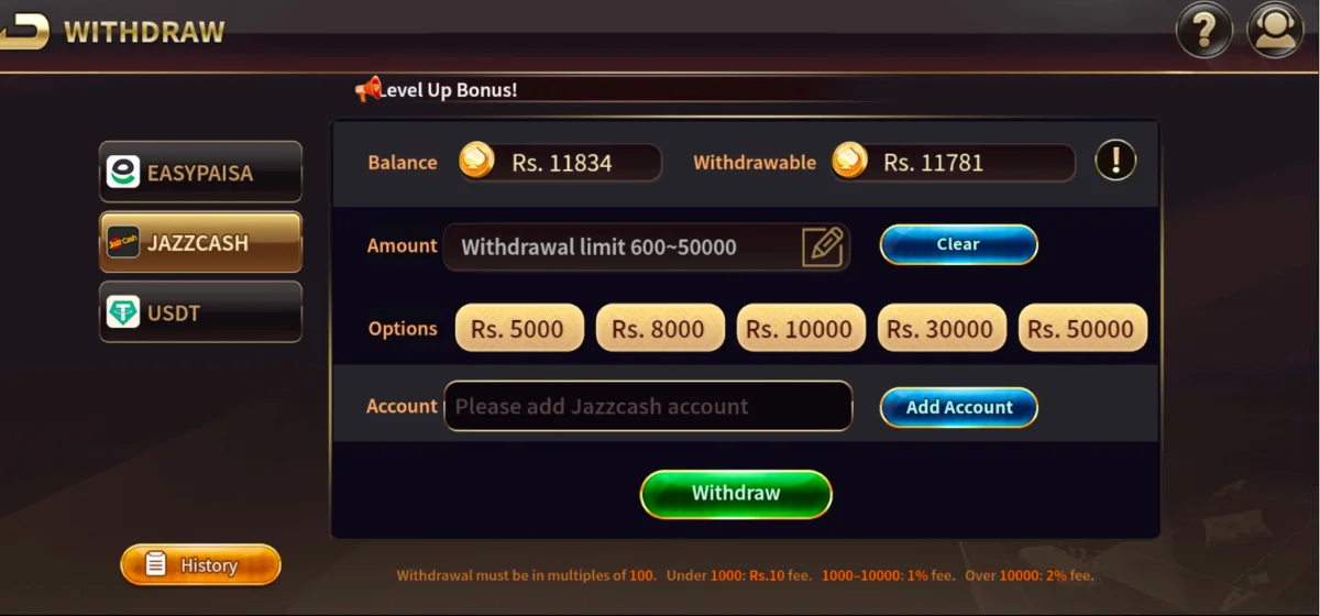 How to Withdraw Money from Royal X Casino APK?